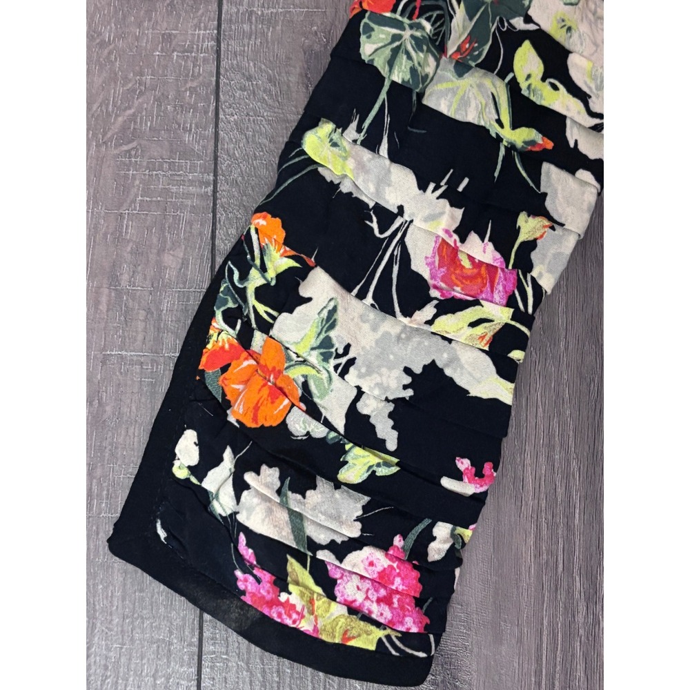 Zara Floral Patchwork Jacket Small Open Front Sta… - image 5